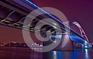 Bratislava Apollo bridge at night