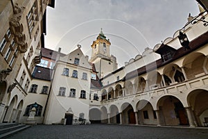 Pohľad na nádvorie Starej radnice. Bratislava. Slovensko