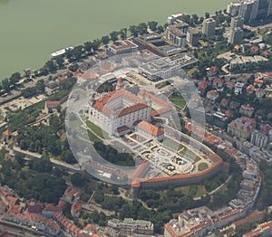 Bratislava castle aerial view