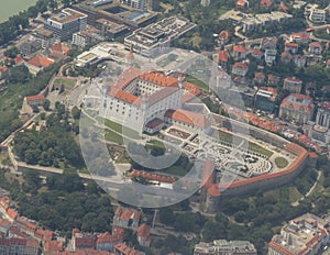 Bratislava castle aerial view