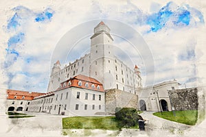 Bratislava Castle or Bratislavsky Hrad in Bratislava, Slovakia.