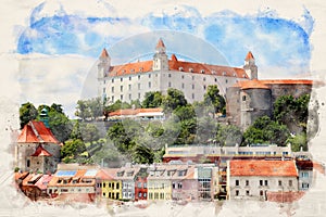 Bratislavský hrad nebo Bratislavský hrad v Bratislavě na Slovensku.