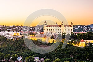 Bratislava castle in capital city of Slovak republic.