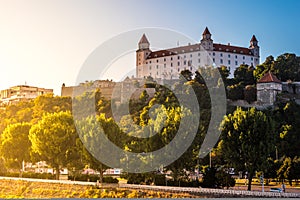 Bratislava castle in capital city of Slovak republic.