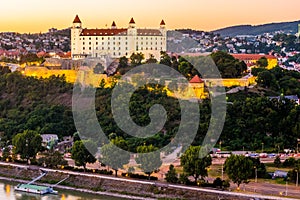 Bratislava castle in capital city of Slovak republic.