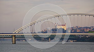 Bratislava Castle in Capital city of Slovakia on bank of Danube river