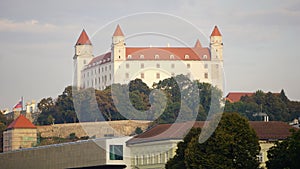 Bratislava Castle in Capital city of Slovakia on bank of Danube river