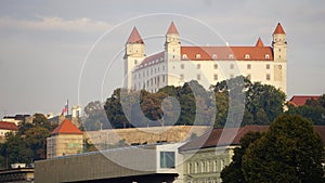 Bratislava Castle in Capital city of Slovakia on bank of Danube river