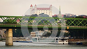 Bratislava Castle in Capital city of Slovakia on bank of Danube river