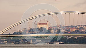 Bratislava Castle in Capital city of Slovakia on bank of Danube river