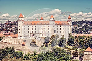 Bratislavský hrad v hlavním městě Slovenska