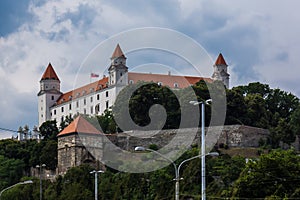 Bratislavský hrad v hlavním městě Slovenska