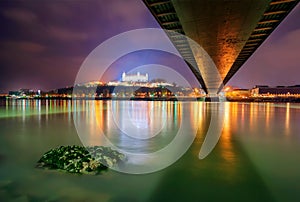 Bratislava castle and Danune river in capital city of Slovakia,Bratislava.