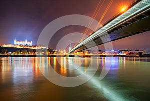 Bratislava castle and Danune river in capital city of Slovakia, Bratislava.