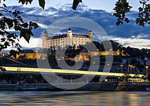 Bratislava castle at dusk