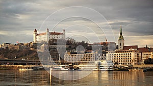 Bratislava castle with evening colors