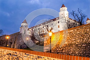 Bratislava castle in the evening