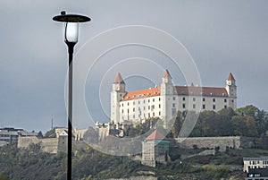 Bratislava castle in the haze