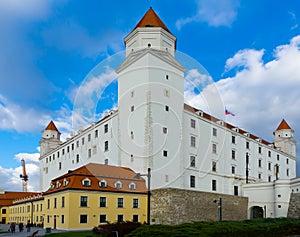 Bratislava Castle is historical landmark on the hills of city