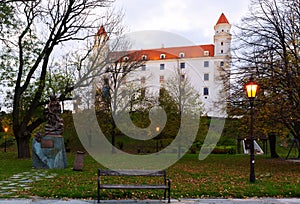 Bratislava Castle is historical landmark on the hills of city