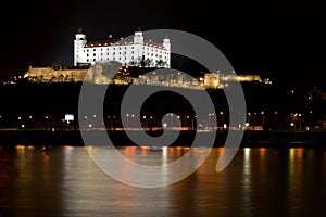 Bratislava castle at night