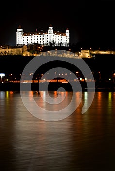 Bratislava castle at night