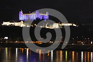 Bratislava castle at night