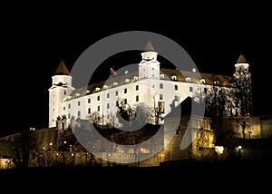 Bratislava castle at night