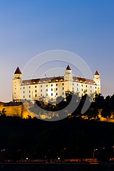 Bratislava Castle at night, Slovakia