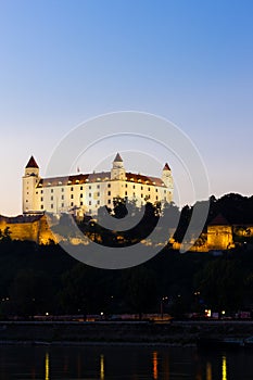 Bratislava Castle at night, Slovakia