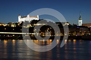 Bratislava castle at night, Slovakia