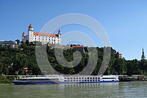 Bratislava Castle over Danube River in Slovakia