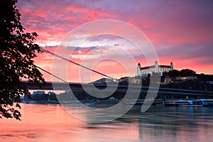 Bratislava castle and river Danube.