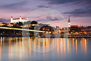 Bratislava castle and river Danube.