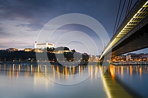 Bratislava castle and river Danube.