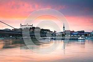 Bratislava castle and river Danube.