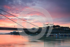 Bratislava castle and river Danube.