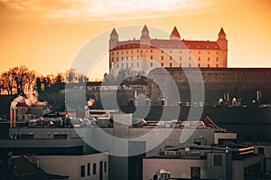 Bratislava castle - Slovakia. In last evening light