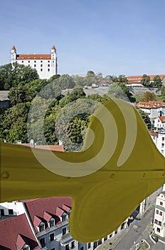 The Bratislava castle with streets of old town