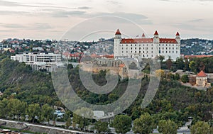 Bratislava Castle at sunset, Slovakia.