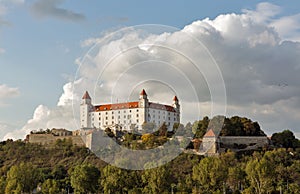 Bratislava Castle at sunset, Slovakia.