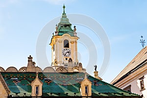 Bratislava city - clock tower of Old Town Hall