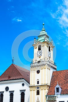 Bratislava city - view of Old Town Hall from Main Square