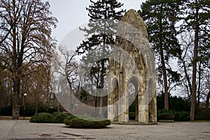 Bratislava gothic tower in the park Slovakia