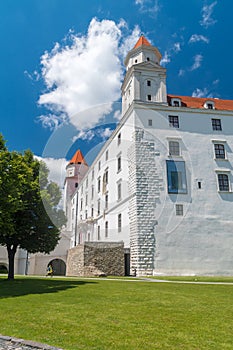 Bratislava main white castle building in Slovakia