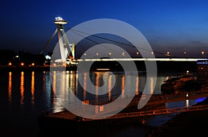 Bratislava New bridge during night