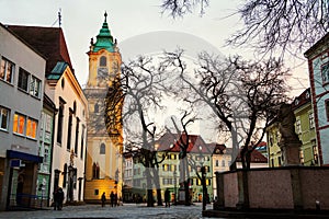 Historical buildings in the streets of Bratislava, Slovakia