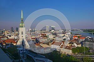 Bratislava, Slovakia aerial view from castle hill