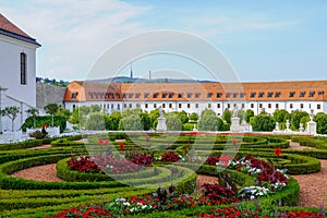 The baroque garden of Bratislava Castle on a sunny day