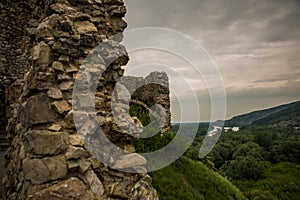 BRATISLAVA, SLOVAKIA: Beautiful landscape with an old fortress.The ruins of Devin Castle near Bratislava in Slovakia